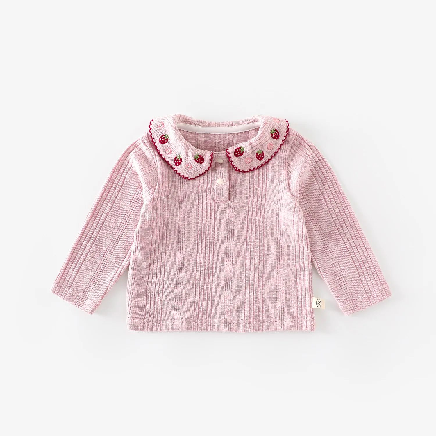 Girls Strawberry Embroidery Blouse Long Sleeve Autumn Top