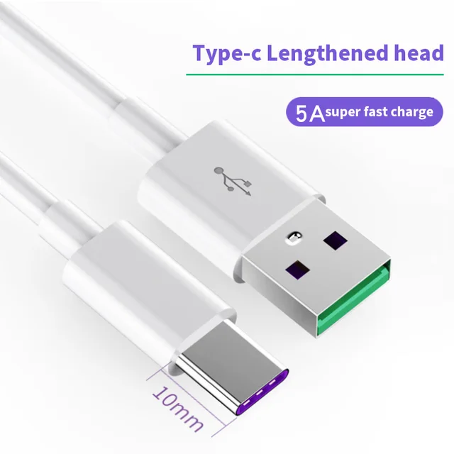 10mm Long USB Type C Extended Connector Charging Cable For Umidigi S2/Pro Ulefone Power 3s/Future Crystal Charger USB-C Cabel