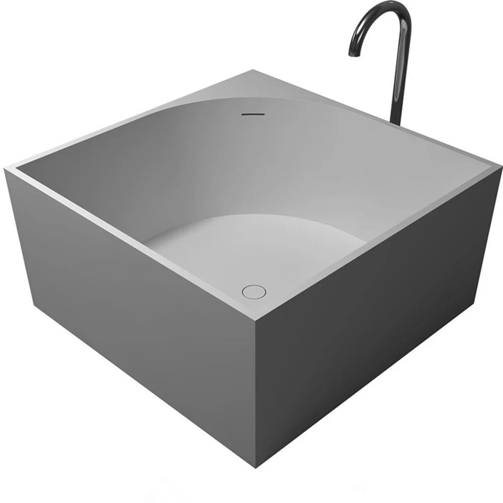 

1050x1050x605mm Solid Surface Stone Acrylic Bathtub Freestanding Floor Mounted Integrated Corian Tub WD022