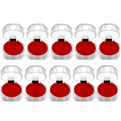 Acrylic Crystal Ring Storage Display Box Storage Organizer Case Clear Package Box for Jewelry Packaging Collection