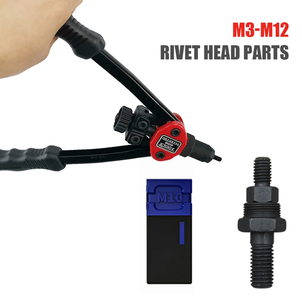 M3 to M12 Rivet Nuts Flat Head Insert Nut Tool Kit Compatible with Hand Riveter for DIY Projects and Repairs