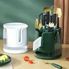 Light Luxury 360 Degree Rotating Knife Holder Kitchen Storage Tool Storage Rack Chopsticks Spoon Storage Rack 1