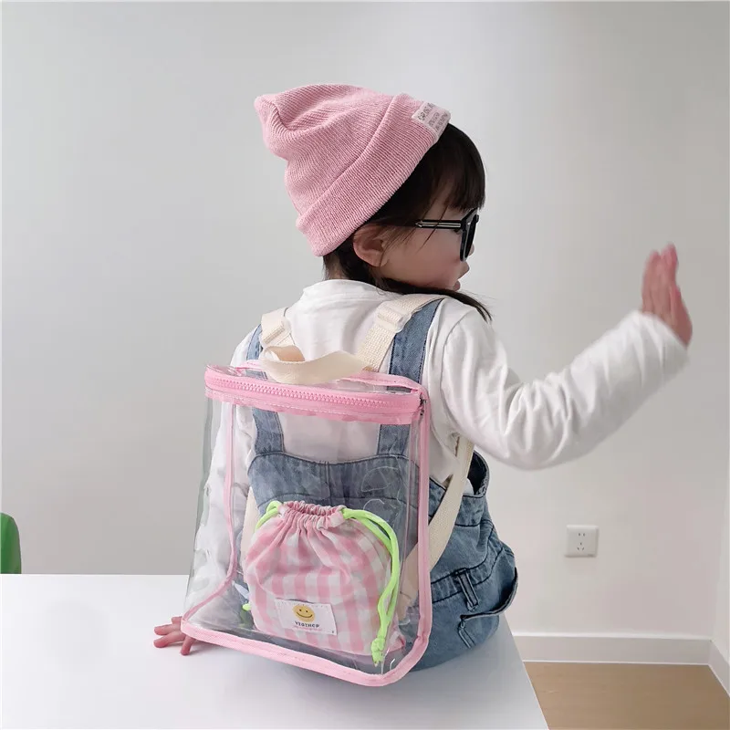 2024 Cute Kids Backpack Girl Transparent Backpack Korean Boys Girls' Travel Backpack Kid Bag Kids Accessories 4