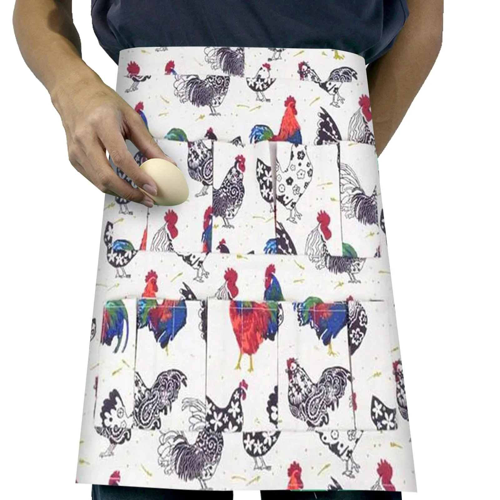 Pick Up Eggs More Pocket Apron Portable And Convenient Spill Proof Apron For Ladies Adult Egg Cobbler Apron Smock Christmas