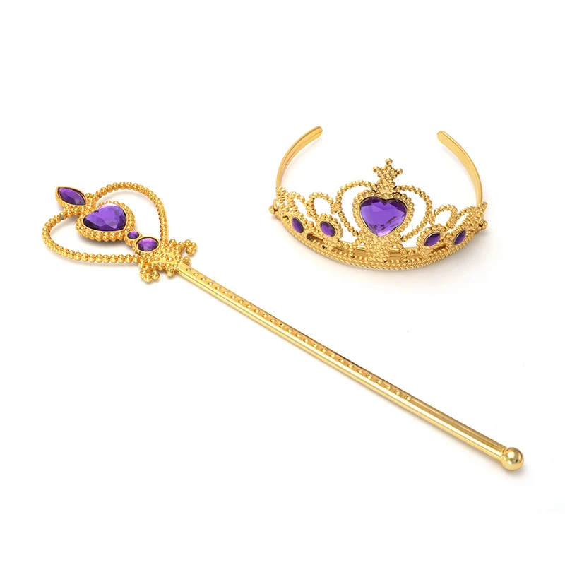 Girls Movie Princess Accessories Set cosplay accessories children jewelry set Kids Party Princess Snowflake Magic Wand Tiara Headband Crown Gloves Party Supplies
