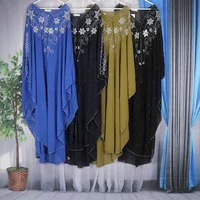Fashion African Women Luxury Diamonds Beaded Evening Dresses Dubai Abaya Islamic Morocco Kaftan Ethnic Style Chiffon Robe Arab 2