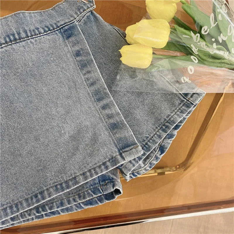 Kids Clothing Set Girls Fashion Lace Blouse Top & Denim Shorts Korean Style 2pcs 2-7Y kids clothing set,girls clothing set
