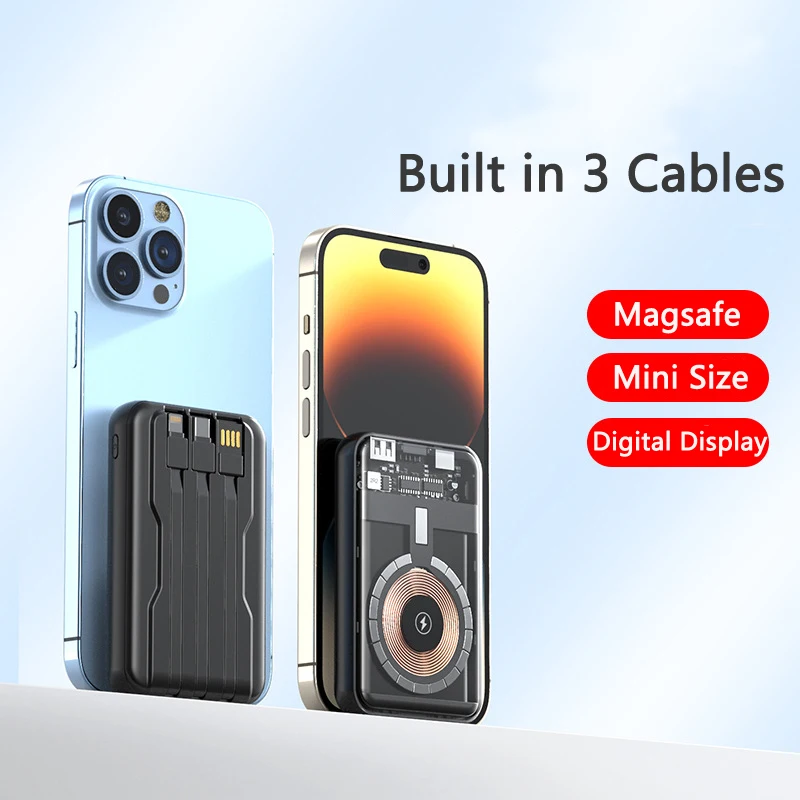 

Magnetic Wireless Charger for iPhone 12/13/14 Pro Max 14plus 20000mAh Mini Power Bank with Cable for Samsung Xiaomi Mi Poverbank
