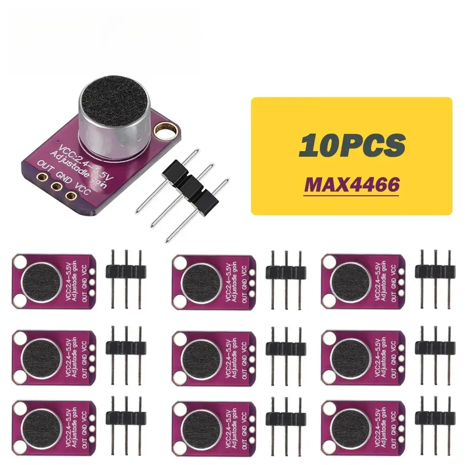 1-10pcs MAX9814 Microphone AGC Amplifier Board Sound Sensor Module Auto Gain Control Attack for Arduino MAX4466 PCB Board Diy image 7