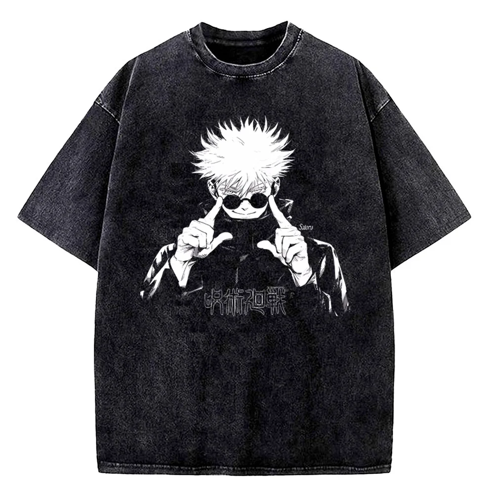 Jujutsu Kaisen Gojo Satoru Vintage Graphic Cotton T-Shirt - Unisex Short Sleeve Tee