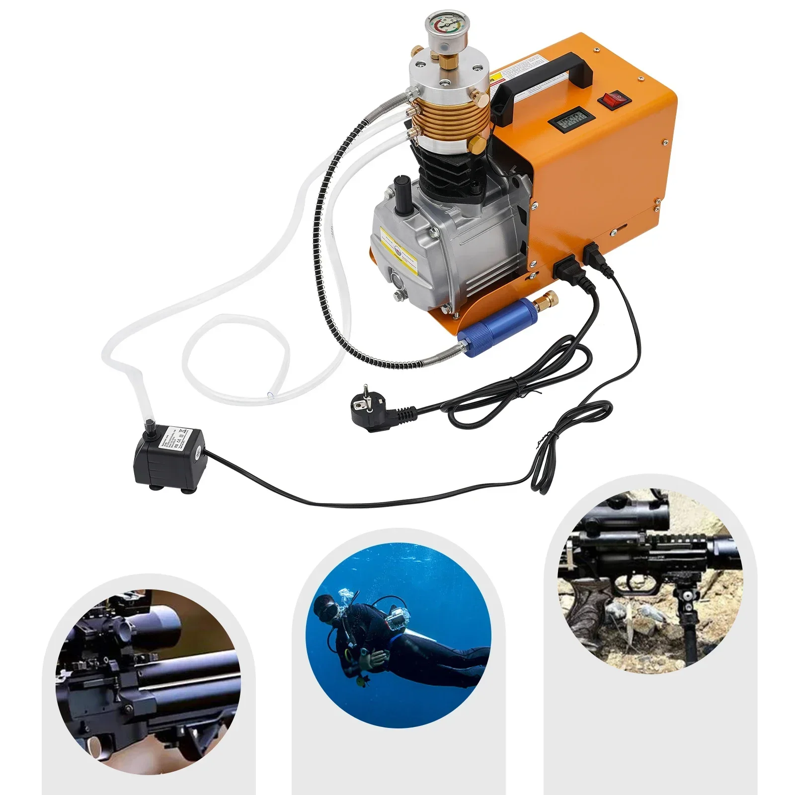 30 MPA Hochdruck-elektrische Luftpumpe, 1,8 kW Motor, 100 l/min, PCP-Luftkompressorpumpe für die Druckbeaufschlagung von Pipeline-Testgeräten ﻿ – Detail 5