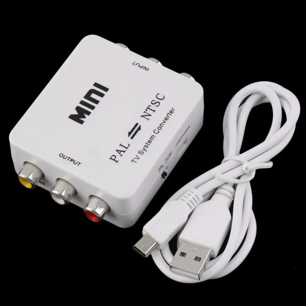 Mini PAL to NTSC SECAM TV Video Multi Media TV System Converter Switcher Composite Connection Adapter 1080p hdmi compatible splitter mini 3 port 3 input 1 output switch auto switcher vedio selector amplifier hub box hdtv 2160p