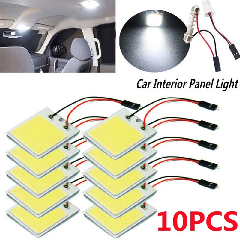 

2~10PCS Car Interior Accessories 18/24/48 SMD T10 4W 12V COB Car Interior Panel LED Lights Lamp Bulb Car Dome Light Car Panel