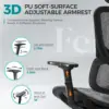 High Back Home Office Desk Chair with Lumbar Support, 4D Adjustable Armrest & Seat Depth 6