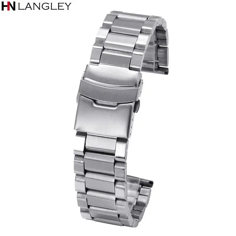 Stainless Steel Five-Bead Diving Watch Band Strap - Various Widths