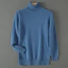 Men's Turtleneck 100 Mink Cashmere Sweater Men 2024 Autumn and Winter Large Size Loose Knitted Sweater Thick Warm Top Men Jumper 3