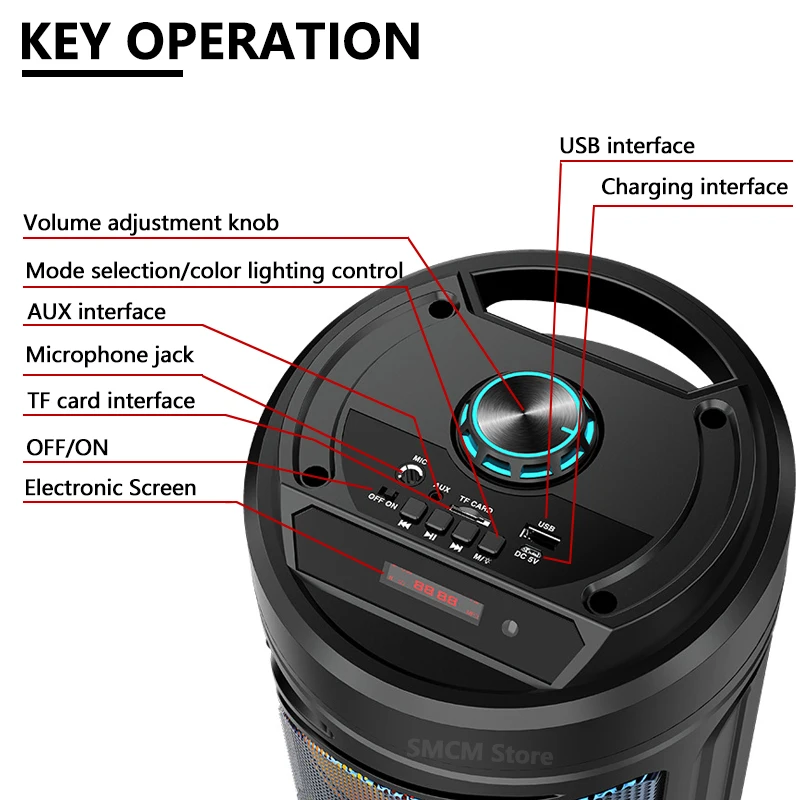 Agape 　FOCAL ELITE K2POWER TW MR セット High Power LED caixa de som Bluetooth Speaker Portable