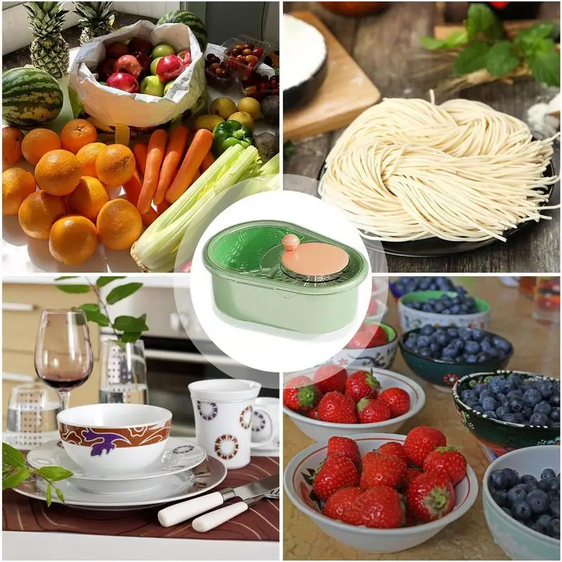 Fruit Spinner And Strainer Portable Rotating Veggie & Salad Spinner And Dryer Manual Lettuce Washer Kitchen Cleaning Drainer