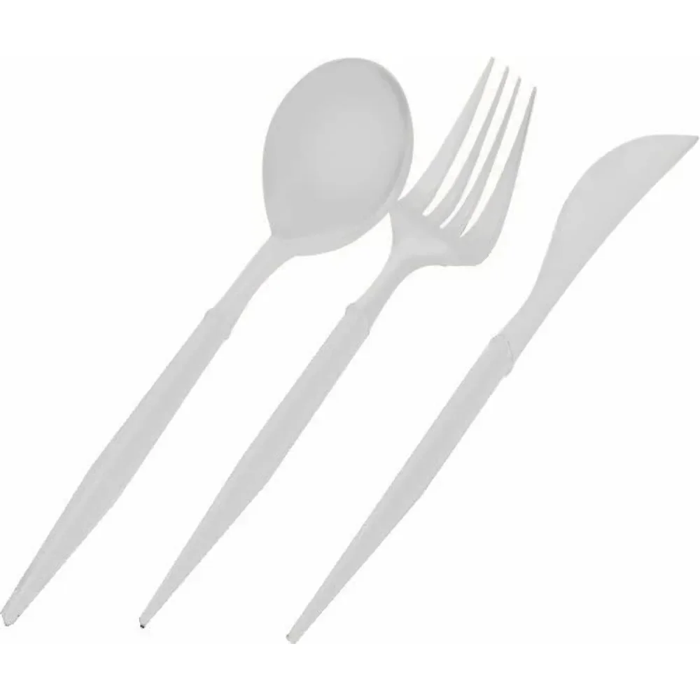 Gold Disposable Plates Set For 50 Guest-350 Piece White Plastic Dinnerware Set-100 White Square Plastic Plates