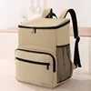 1pc Insulated Backpack Cooler Large Capacity Oxford Cloth Backpack Outdoor Travel Beer Bag Waterproof PEVA Lined Ice Bag 5
