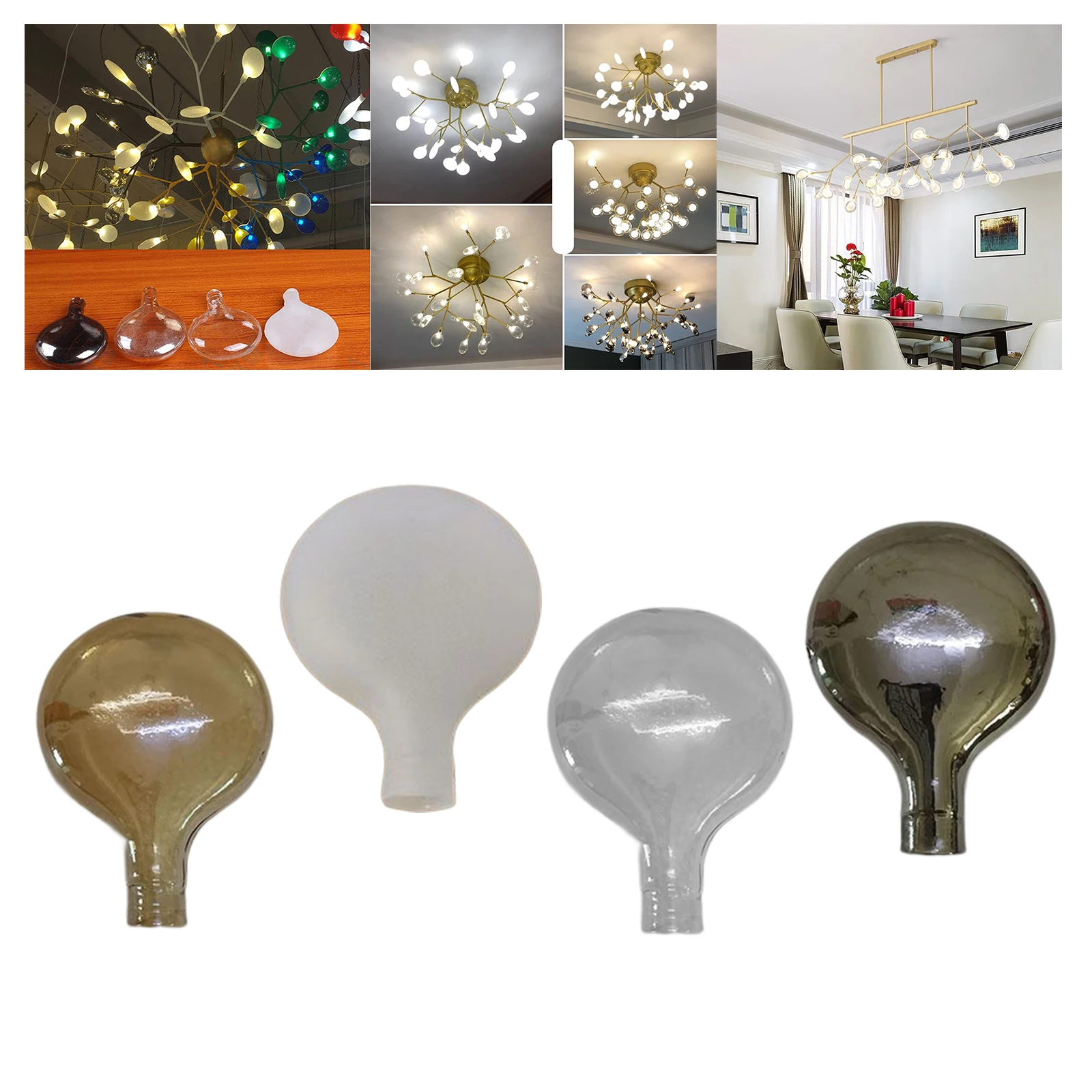 Abat-jour en verre élégant pour salon minimaliste, couvercle de lumière de remplacement ouvert pour appliques murales, lustre suspendu, lampadaire