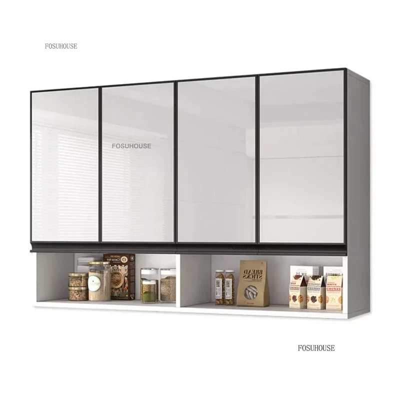 Modern Wall Mounted Kitchen Cabinets Bedroom Closet Organizer with Door European Kitchen Furniture Home Wooden Storage Cabinet 2