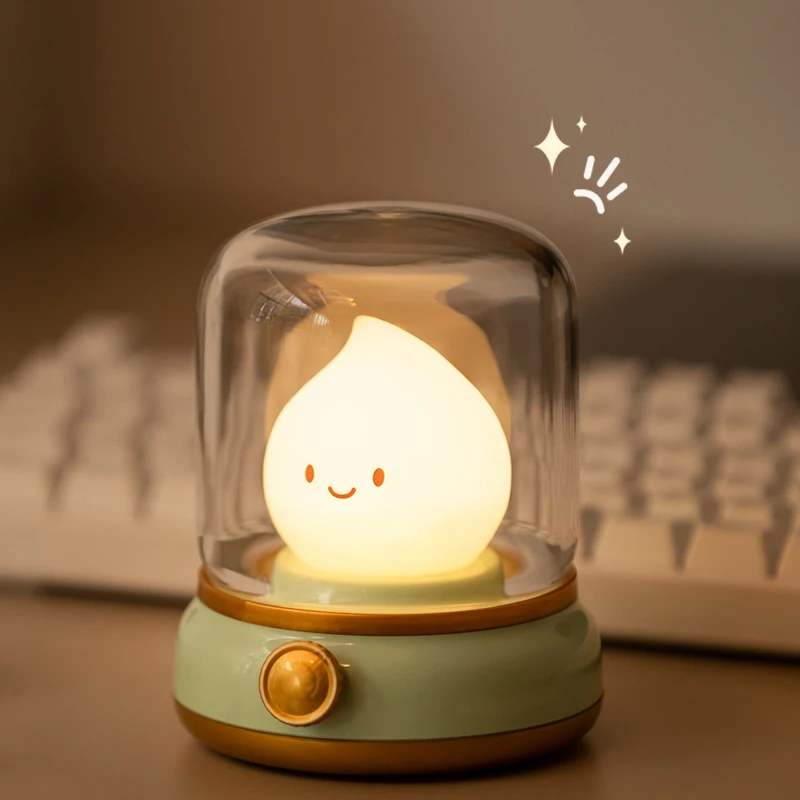 Mini Desktop LED Cute Night Lamp Creative USB Rechargeable Portable Cartoon Table Lamp For Coffee Bar Home Decor Hotel Bedroom