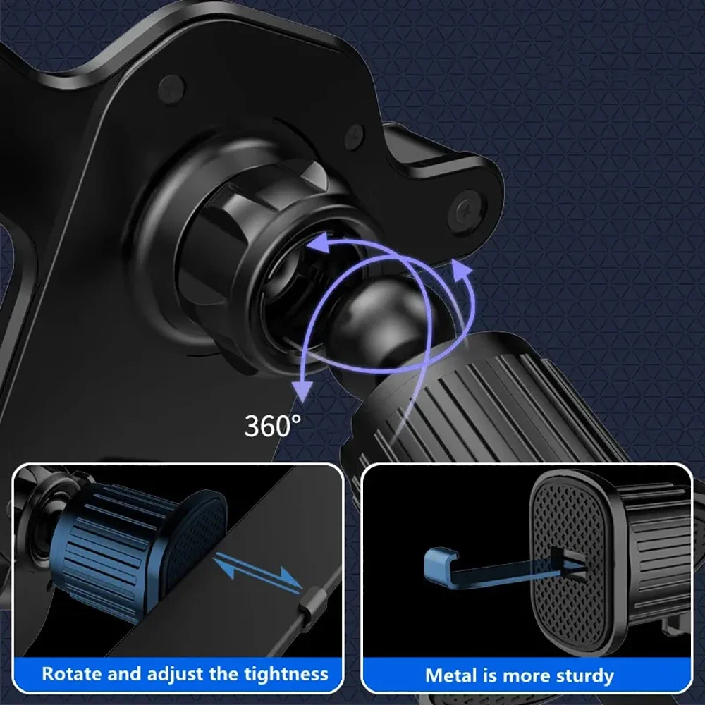 Universal Car Air Vent Phone Holder Gravity Clip Mount 360° Rotation Adjustable Bracket for iPhone 14 13 12 Samsung Xiaomi