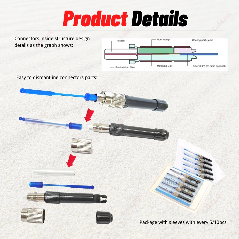 10pcs SC UPC Fiber Optic Connector Fusion Splicer Fiber adaptor FTTH Hot Melt Joint Weld joints