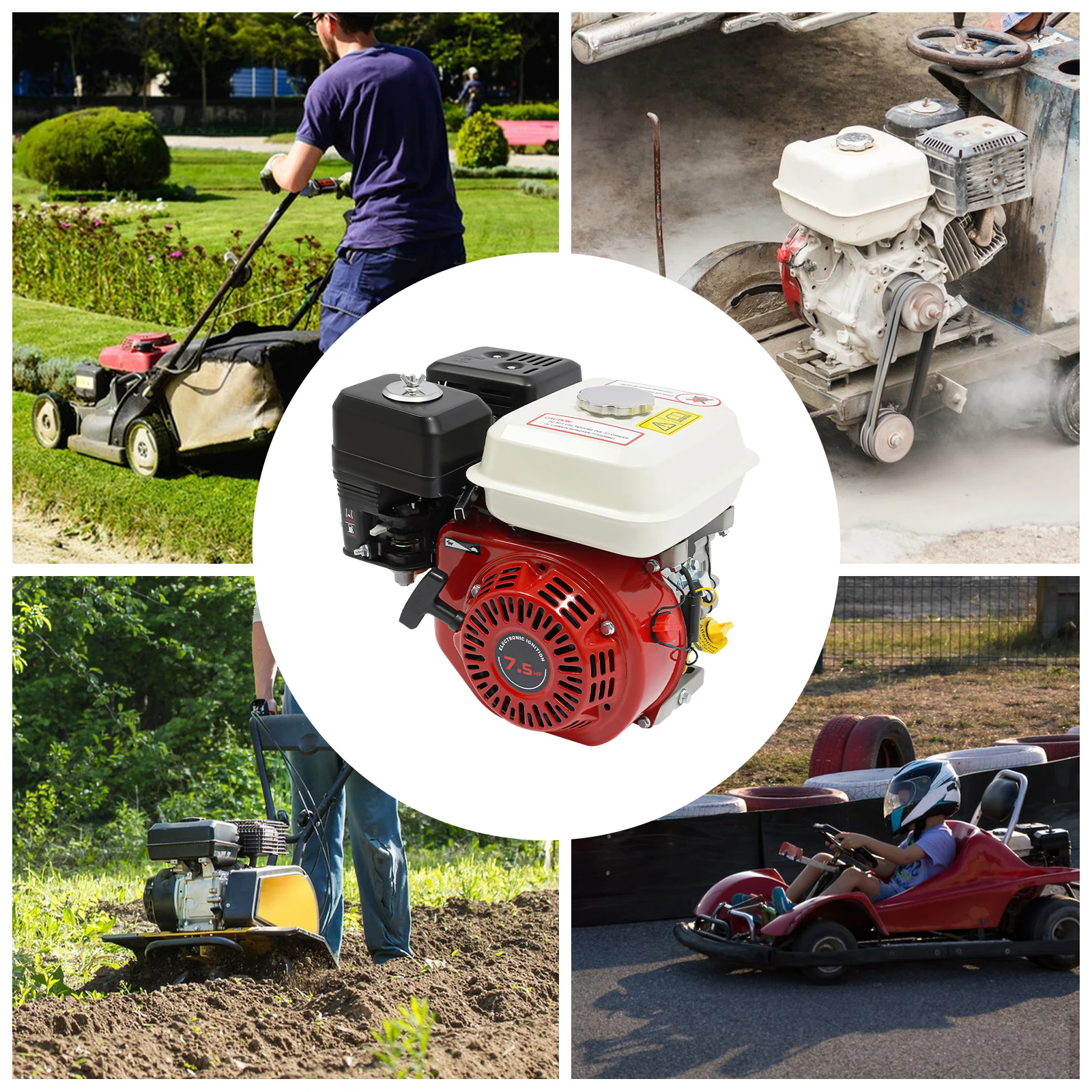 212cc 4-Takt 3000W 7,5 PS Roter Benzinmotor 20mm Kurbelwelle Luftkühlsystem für Go-Karts, Hochdruckreiniger, Holzspalter – Detail 19