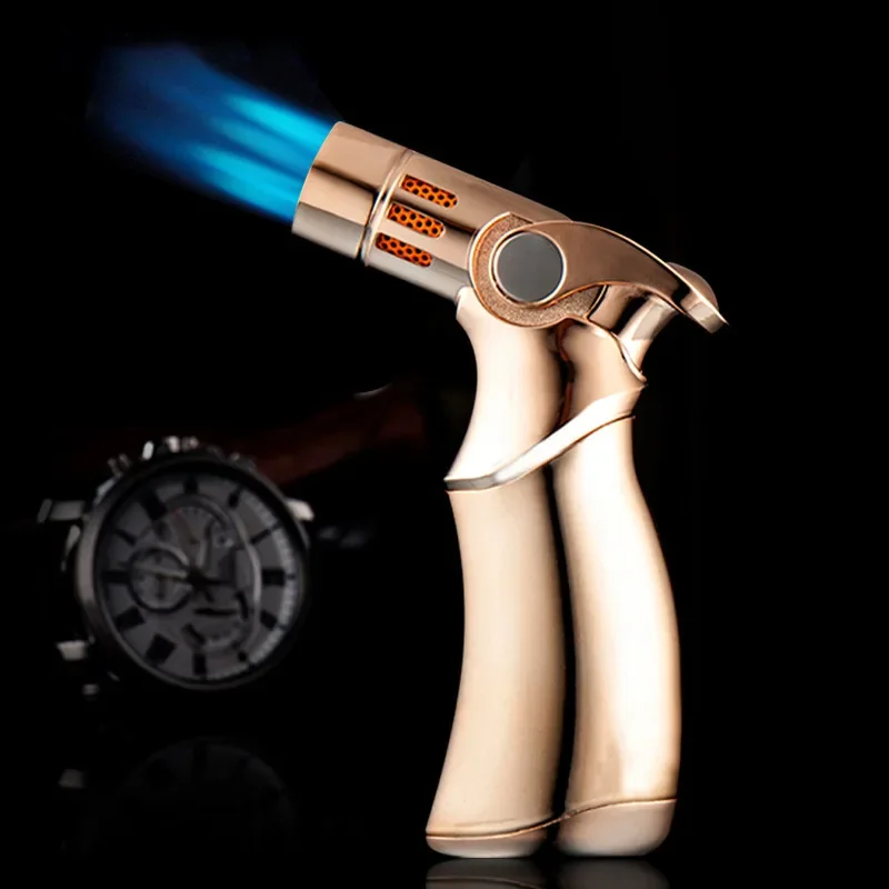 

Hot Selling Windproof Lighters High Quality Four Fires Refillable Butane Lighter Cigar Torch Jet Gun Lighter Smoking Accessories