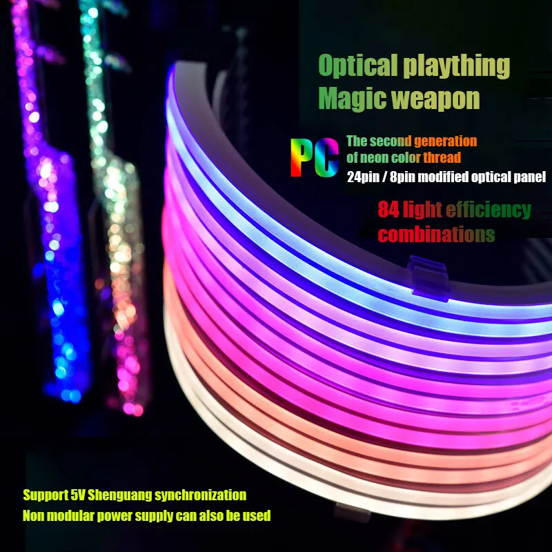 Strimer Plus Lian li Cabo de Extensão Endereçável Rgb 24pin Atx Vga Cabo de Alimentação Triplo 8pin Silicone Rainbow Light Guide