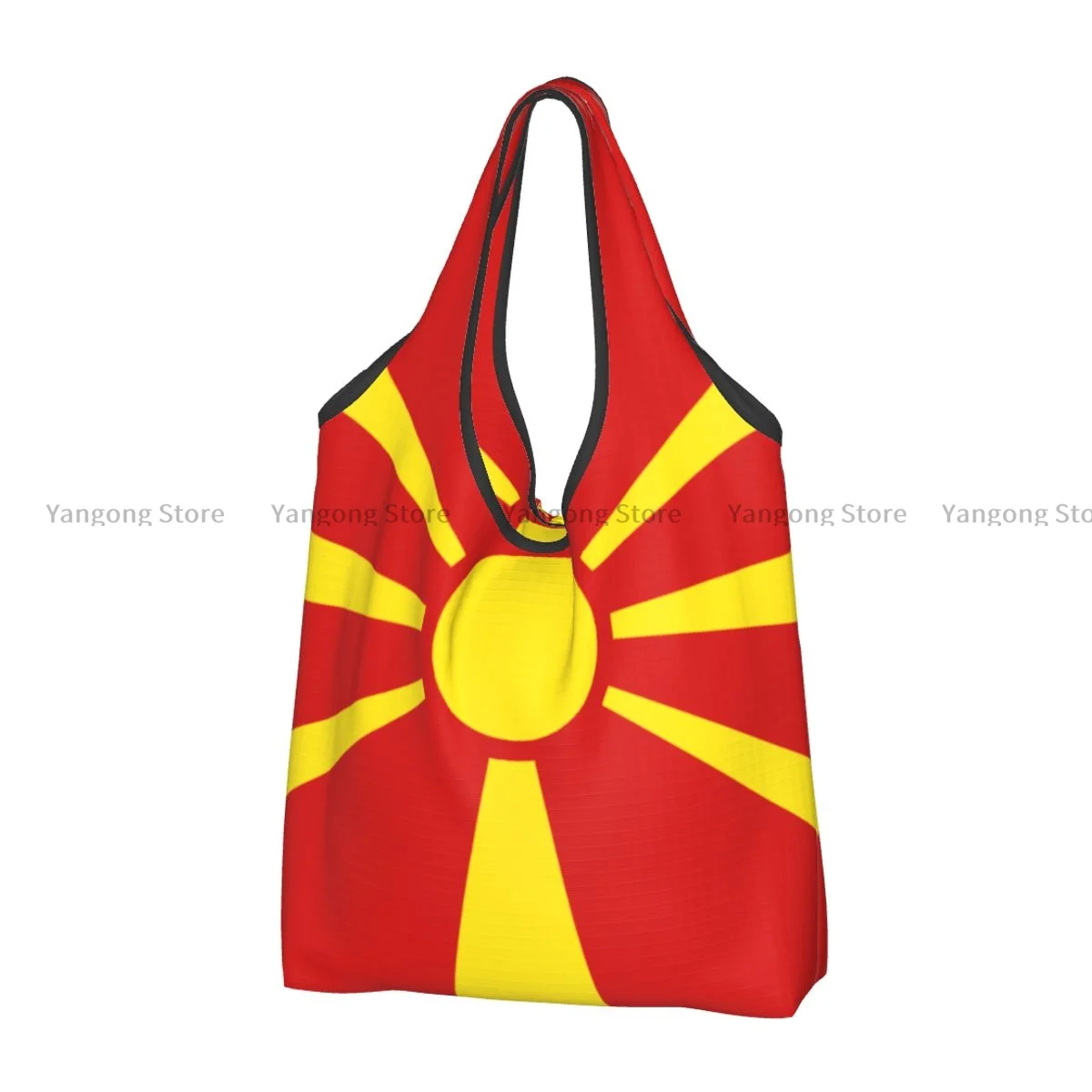 

Складная сумка для покупок с флагом Северной Македонии, сумка-тоут, складная сумка, Удобная дорожная сумка для продуктов