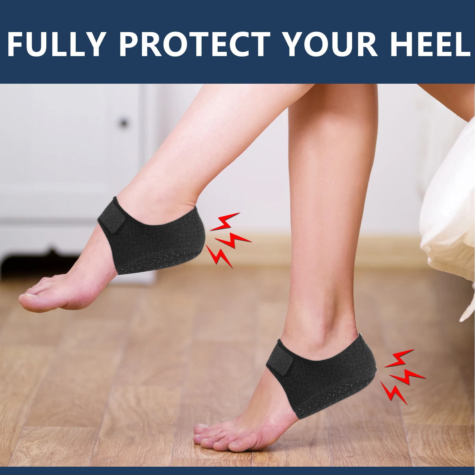 Plantar Fasciitis Heel Cups Upgrade Anti-Slip Gel Heel Protector Adjustable Pads for Pain Relief