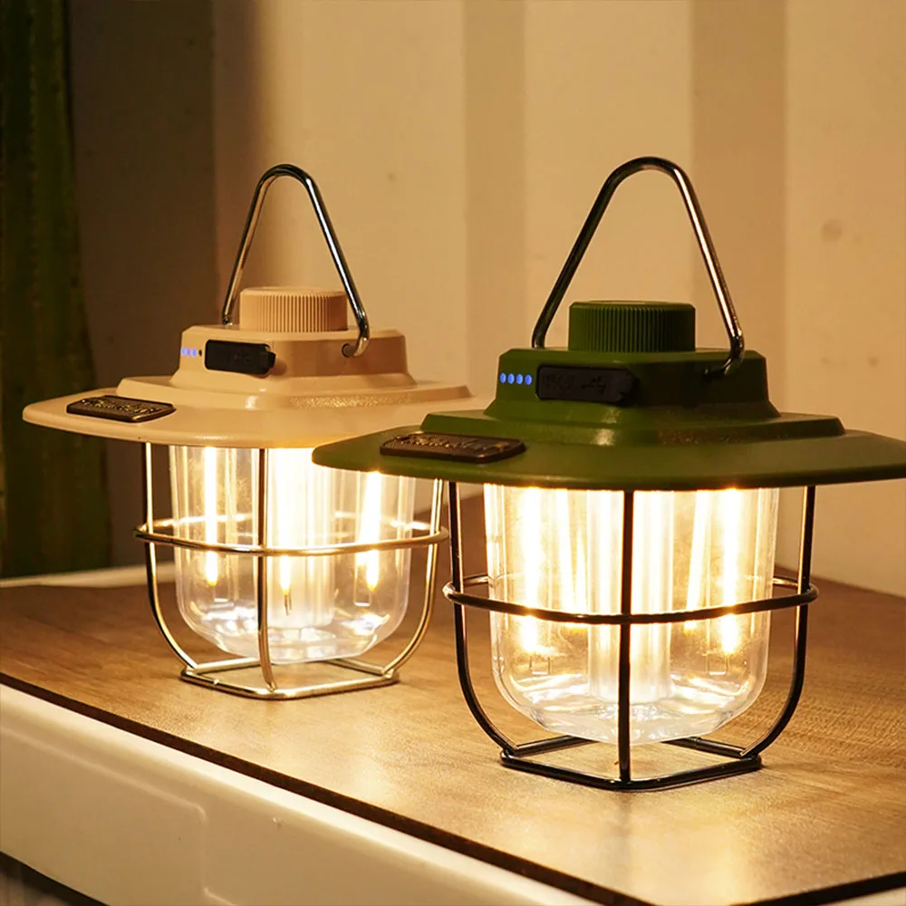 Rechargeable Vintage Lantern - Waterproof, Dimmable, Battery