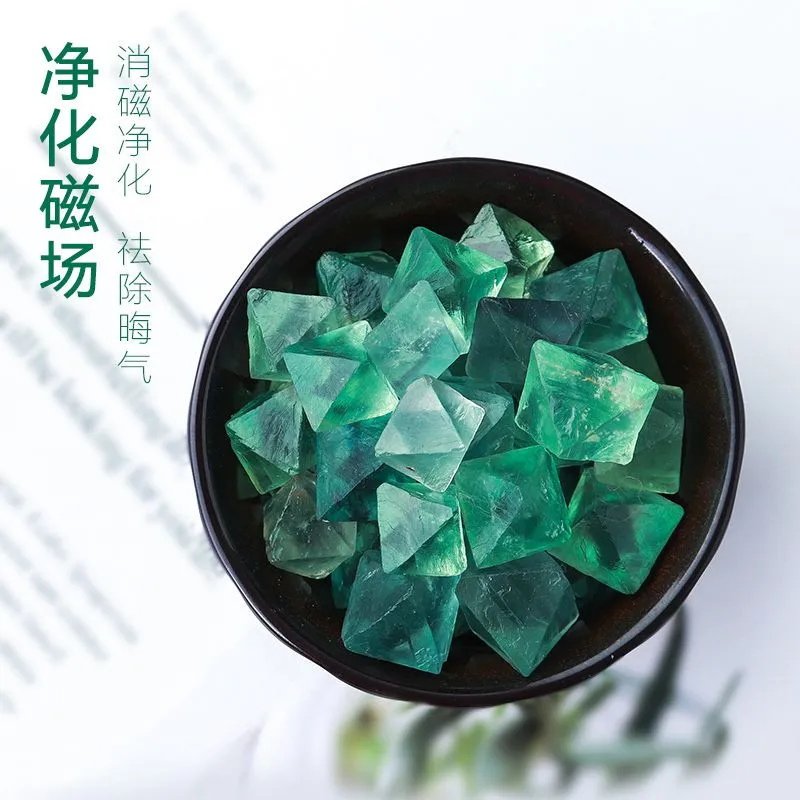 1000g Großpackung Natürlicher Grüner Fluorit Oktaeder Kristall Quarz Edelstein Exemplar Heilender Reiki-Mineralstein Roh Selten 20 Stk.+ – Detail 4