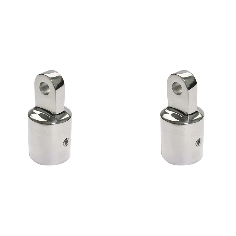 

2X Single Screw 20Mm Eye End Cap Bimini Top Hardware Marine Boat Yacht External Eye End Canopy Tube End