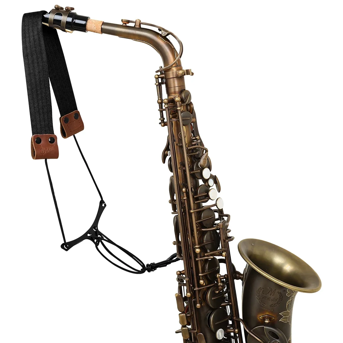Premium Saxophone Neck Strap with Double Layer Design and Fine Fiber Mesh Ribbon
