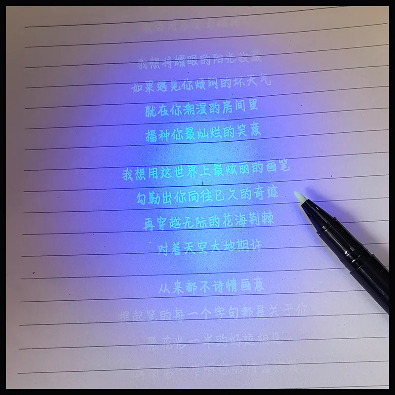 Invisible ink pen 1pcs Invisible Fluorescent Pen UV Light Markers Pen Dual Tip 0.5mm/1.0mm Hidden Ink Invisible Children Spy Game