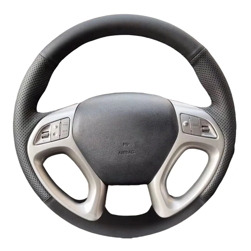 Geflochtener Lenkradbezug für Hyundai IX35 Tucson 2011 2012 2013 2014 2015 Auto-Innenausstattung Lenkrad Handgenähter Lederbezug