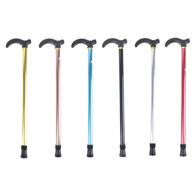 

Aluminum Alloy Telescopic Crutch Adjustable Walking Stick 2 Section Stable Anti-Skid Crutch Old Man Hiking Cane