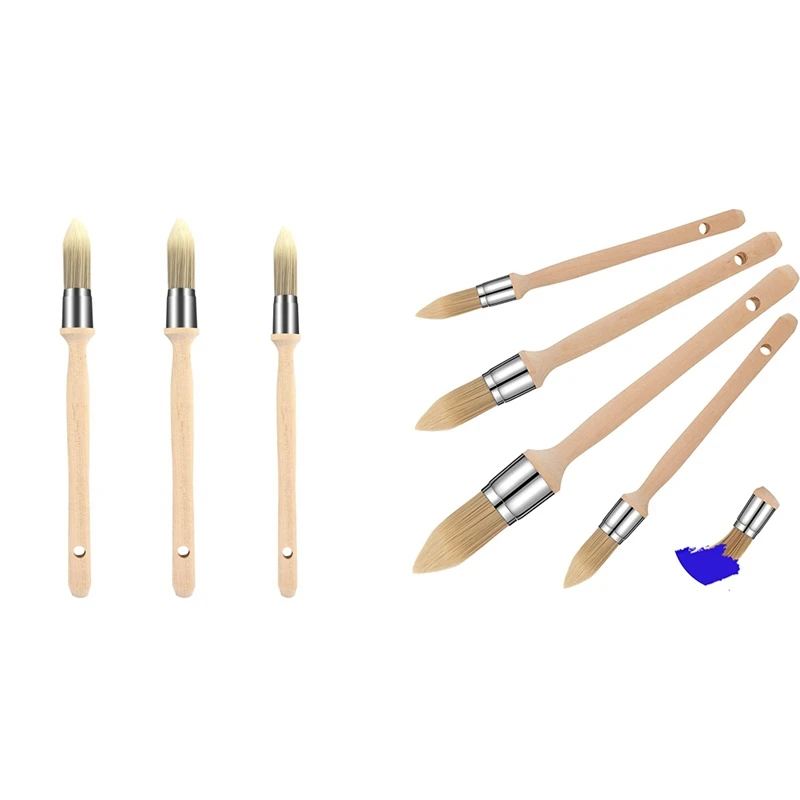 HOT-Trim Painting Tool,4 X Small Paint Brush For Touch Ups And 1 X Non  Gloves, Trim Paint Brush Edge Painting Tool For Sash - AliExpress