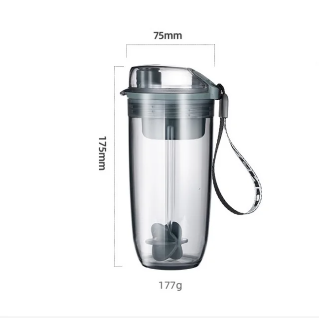 400ML Shaker Bottle with Ball BPA Free Plastic Protein Shakes Leakproof for Powder Workout Gym Sport 6