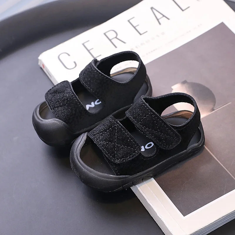 충돌 방지  신발 간단한  소녀 바오터우 샌들 워킹 슈즈  부드러운 밑창 편안한 소년 해변 신발 3 세