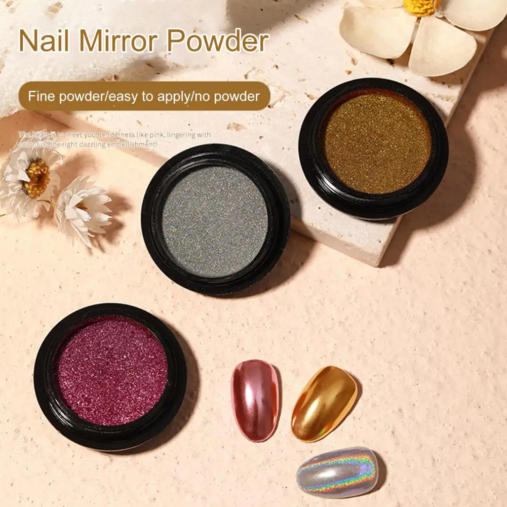 1 Set Fabulous Nail Powder Long-lasting Nail Mirror Powder No Irritation Manicure DIY with Brush