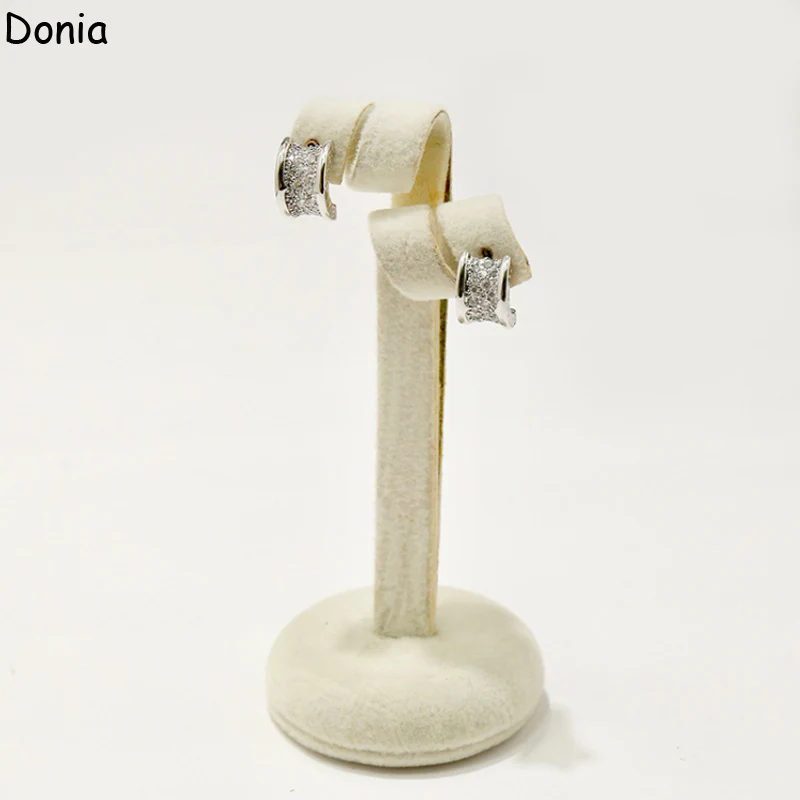 Donia Jewelry European and American Fashion Creative Titanium Micro-Inlaid Zircon Earrings Silver Needle Luxury Accessories