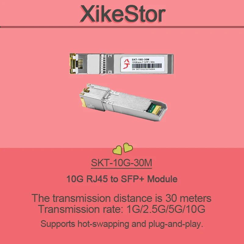 XikeStor 10G SFP+ to RJ45 Module Optcial Port Turn to RJ45 Etnernet Port Transceiver Module Compatible with Multiple Brands