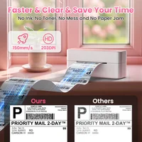 Bluetooth Thermal Label Printer Wireless Small Shipping Label Printer 4X6 Compatible with iPhone Android Mac Window 4