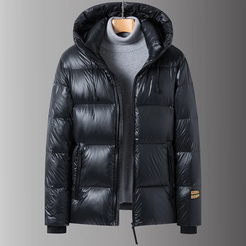 

Graphene Leave-in Glossy Extreme Cold Thickened Black Gold Couple Goose Down Down Jacket Men's Winter Cropped Hooded Jacket