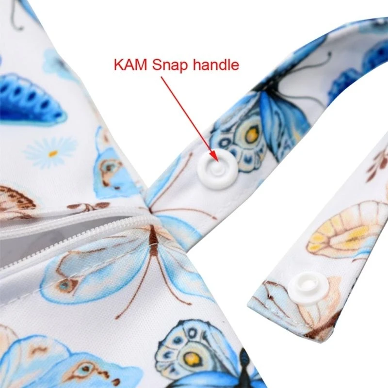 L5BB Tragbarer wasserfestes nasse trockene Windel Reißverschluss Handtasche Kinderwagen Packtasche Tragenbeutel – Detail 10